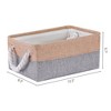 Unique Bargains Fabric Collapsible Storage Organizer Basket with Handles - 4 of 4