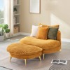 Modern Accent Chair with Ottoman, Upholstered Oversized Single Sofa Couch, Deep Seat Lounge Chair with Footrest for Bedroom Living Room Office Y - 2 of 4