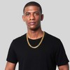 Crucible Men's Double Curb Chain Gold Steel Necklace - 2 of 4