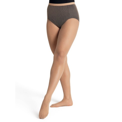 Capezio Pro Series Fishnet Tights with BACKSEAM Nude #7: CARAMEL (S-25)  Available in SM, M/T and XL