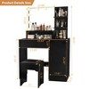 NicBex Makeup Vanity Desk with Mirror and Lights,Wood Makeup Table with Drawer & Storage Cabinet for Bedroom - 3 of 4