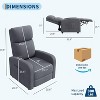 Recliner Chair - Ergonomic Adjustable Home Theater Seating w/ Tall Back, Wide Arms, Padded Seat & Side Pocket - 3 of 4
