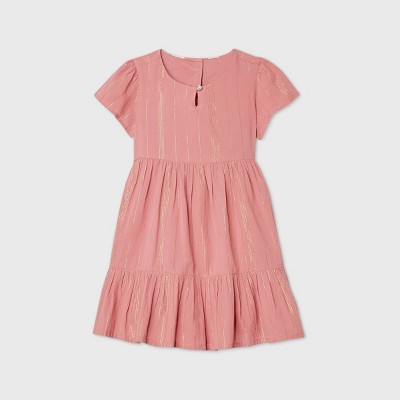 coral short sleeve dress