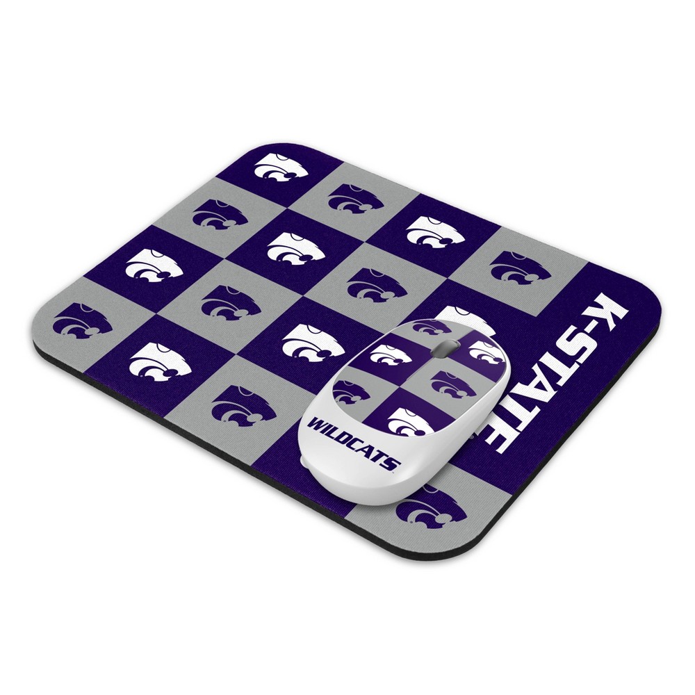 NCAA Kansas State Wildcats Mouse and Mousepad Set: USB-A Connection, Radio Frequency