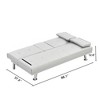 YONWAY Convertible Folding Futon Sofa Bed, with Stainless leg & 2 Cupholders, Wood Frame, for Small Spaces - 4 of 4