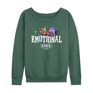 Women's - Inside Out 2 - Emotional State Lightweight French Terry Wide Neck Long Sleeve Graphic Shirt - 1 of 4