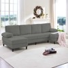 Mjkone 110" U-Shaped Sectional Sofa Couches with Double Chaises and Sleepable Armrests,Corduroy Upholstered 4-Seater Sofa - 3 of 4