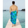 HAPPY BAY Men's Summer Long Vacation Sarong Beachwear Holidays Wrap Lava Lava Beach Cover Up Sarongs For Men One Size Admiral, Leaves - 3 of 4