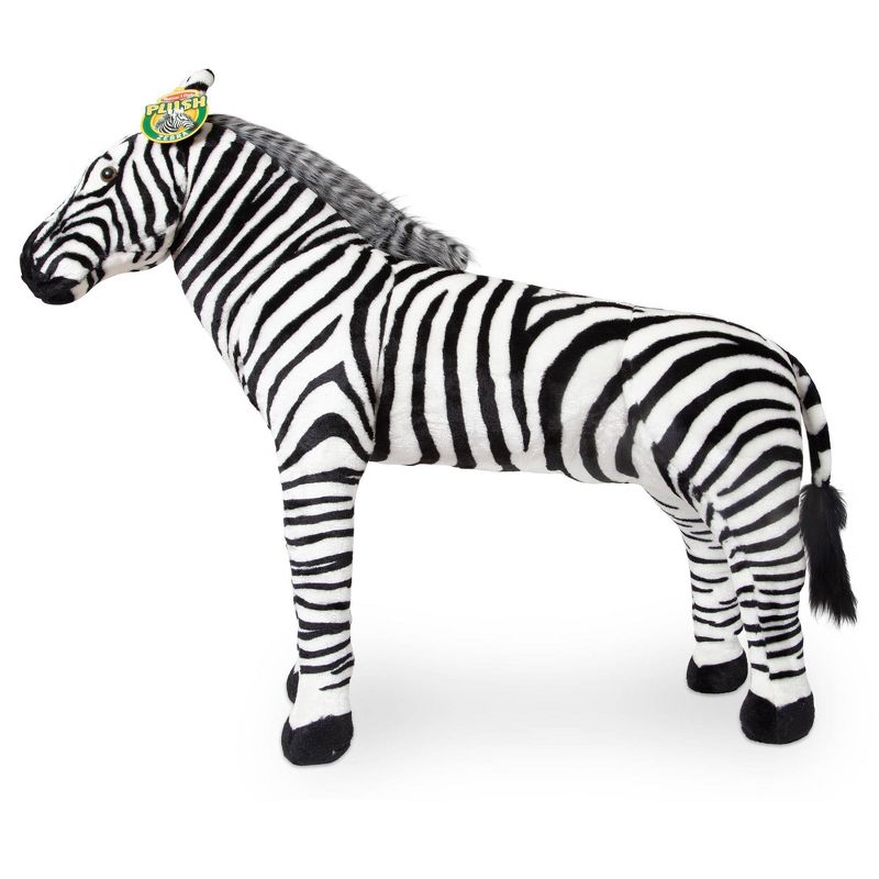 Melissa &#38; Doug Giant Striped Zebra - Lifelike Stuffed Animal (nearly 3 feet tall), 4 of 14