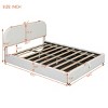 Upholstered Storage Bed, Bed with Hydraulic Storage System, Wood Frame Storage Bed with Curved Headboard and Rails-Baofuwish - 4 of 4