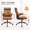 VINGLI Microfiber Brown Rolling Ergonomic Office Desk Chair with Padded Flip-up Arms, 360°Swivel High Back Executive Computer Chair with Wheels - 2 of 4