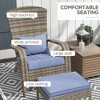 Gulche Patio Wicker Adirondack Chair with Ottoman, Outdoor Fire Pit Chair with Cushions, High-Back, Large Seat for Deck, Garden,Backyard, Cream Gray - 4 of 4