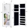 Costway Door Mounted Mirrored Jewelry Cabinet Storage Organizer - 2 of 4