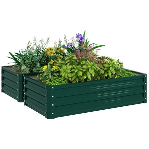 Outsunny Galvanized Raised Garden Bed Planter Raised Bed with Steel Frame for Vegetables, Flowers, Plants and Herbs - 1 of 4