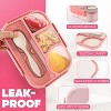 4-Compartment Bento Lunch Box for Adults, Drop-Proof & Dishwasher Safe, Pink - 4 of 4