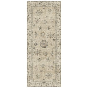 Abynow Vintage Floral Farmhouse Indoor Washable Area Rug - 1 of 4