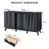 SinCiDo 60" Modern Fluted Dresser w/Sliding Doors & 4 Drawers, Faux Marble Top, Curved Profile Design for Bedroom, Living Room - 2 of 4