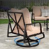 VisioGear 4-Piece Sofa Set with two Outdoor Swivel Chairs, Outdoor Furniture with Armrest sofa, Beige, 30"*23.8"*30.7" - 3 of 4