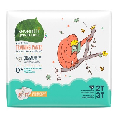 Seventh Generation Training Pants Free & Clear 2T-3T - 25ct