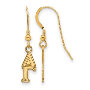 Black Bow Jewelry 14k Yellow Gold Plated Sterling Silver Delta Gamma Greek Life Dangle Earrings - 1 of 3