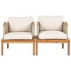 Outdoor Patio Acacia Wood Rope Weave Arm Chair with Water-Repellent Cushions - 4 of 4