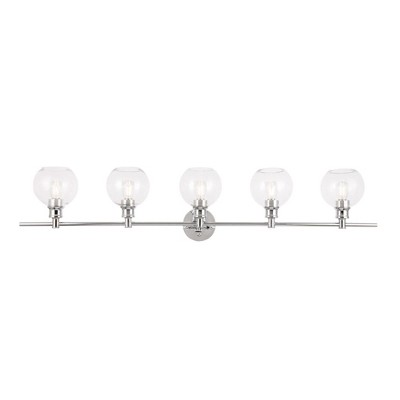 Elegant Lighting Collier 5 light Chrome and Clear glass Wall sconce