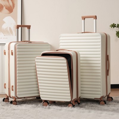 Hardshell Luggage Sets, 20/24/28 IN Suitcase with Front Pocket,  TSA Lock, USB Interface -ModernLuxe