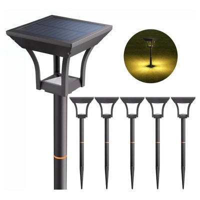ROTTOGOON 23" Pathway Lights Outdoor LED IP65 Waterproof 4 Lighting Modes Garden Landscape Lighting Black 6-Pack