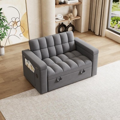 Sleeper Sofa Couch Modern Velvet with USB Port and Storage for Living Room 65-Inch - 3irtyhousy