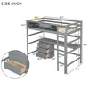 Twin Size Loft Bed with Desk, Blackboard, Storage Box, Shelf and 3 Drawers, Gray/White-ModernLuxe - 3 of 4