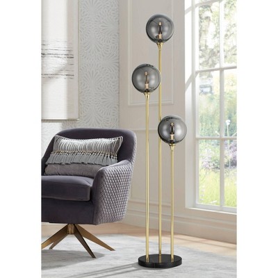 Edison Black and Gold Glass Globe Floor Lamp