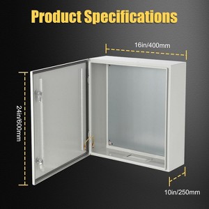 Electrical Distribution Box with Hinged Cover, Panel Box with Waterproof & Dustproof Enclosure, Indoor Outdoor Junction Box with Mounting Plate - 1 of 4
