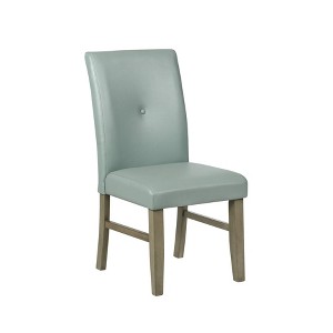 Waterford Faux Leather Side Chair Sky Blue - Powell Company, Blue Blue