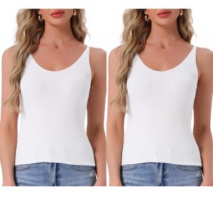 INSPIRE CHIC Womens 2 Pcs Loungewear Soft Cami Sleepshirts Pajama Shorts Sleeveless V-neck Tops - 1 of 4
