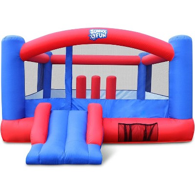 Inflatable Bounce House | Giant 12x10.5 Feet Blow-Up Jump Bouncy Castle for Kids with Air Blower, Carry Bag, Stakes & Repair Kit | Easy Set Up for Hours of Backyard Play & Party Fun | Ages 3-10