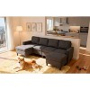 Racxily Upholstered Modular Sectional Soafa, Sectional Couches for Living Room, U-Shaped Sofa Couch with 2 Ottomans - 3 of 4