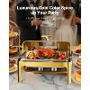 VEVOR Roll Top Chafing Dish Buffet Complete Set, 9Qt Stainless Steel Chafer with Full Size Pan, Rectangle Catering Warmer Server, Gold - 3 of 4