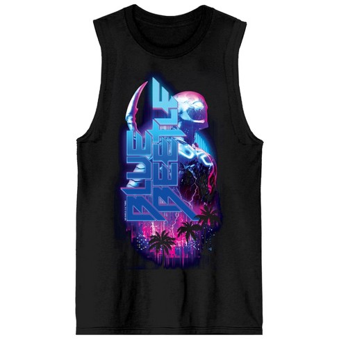 Blue Beetle Hero & Logo Crew Neck Sleeveless Black Men's Tank Top