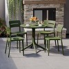 WestinTrends Playa Modern 5-Piece Resin Round Patio Dining Table Set with Stackable Patio Dining Chairs - 2 of 4