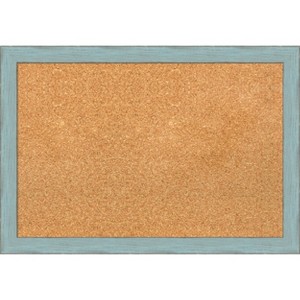 Amanti Art Sky Blue Rustic Wood Framed Corkboard, Natural Cork - 1 of 4