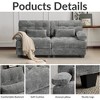 Okak Modern Soft Chenille Fabric Fluted Futon Sofa for Living Room Bedroom,2-Seat Loveseat Rest Couch with Adjustable Backrest & Pillows - 3 of 4