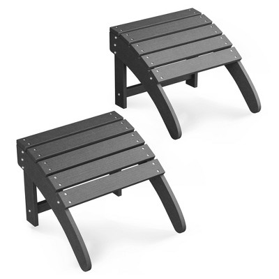 TROPOW Ottoman for Adirondack Chair, HDPE Adirondack Ottoman Footrest, Weather Resistance Outdoor Footstool for Outside Porch Pool