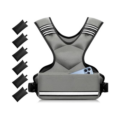 Attop Adjustable Weighted Vest 4-10lb/12-18lb/20-32lb Unisex with 6 Weights & Large Pocket for Home Workout Running Walking Strength Training, Gray