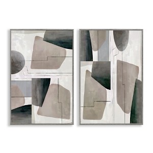 Stupell Industries Earthy Geometric Shapes 2pc Framed Giclee Art Set - 1 of 4
