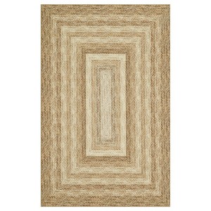 Washable Modern Bordered Bedroom Living Room Area Rugs, Geometric Non Slip Throw Carpet for Home Decor - 1 of 4