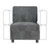 Sectional Sofa Storage Ottoman - Modular Middle Module w/ 11-Angle Adjustable Backrest, 300lb Capacity, Grey Chenille - 4 of 4