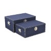 Cheungs Isra Set of 2 Studded Linen Mini Trunks - Navy Blue - 4 of 4