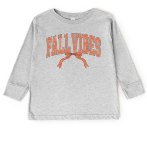 Varsity Fall Vibes Coquette - Youth Long Sleeve Graphic T-Shirt and Toddler Long Sleeve Graphic Tee - 1 of 3