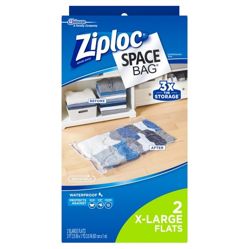 Ziploc 2 pack Space Bag (Extra large), Clear