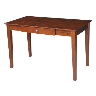 Elegant Espresso Solid Wood Desk and Chair Set with Spacious Drawer